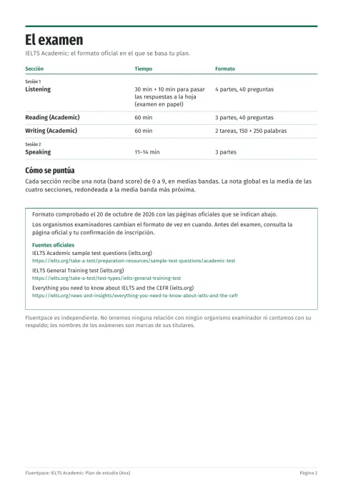 El formato oficial, con la fecha en que se comprobó